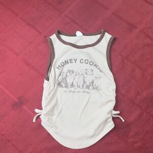 SheIn Girls Beige Brown Dog Graphic Print Sleeveless Tank Top 10-11 Years